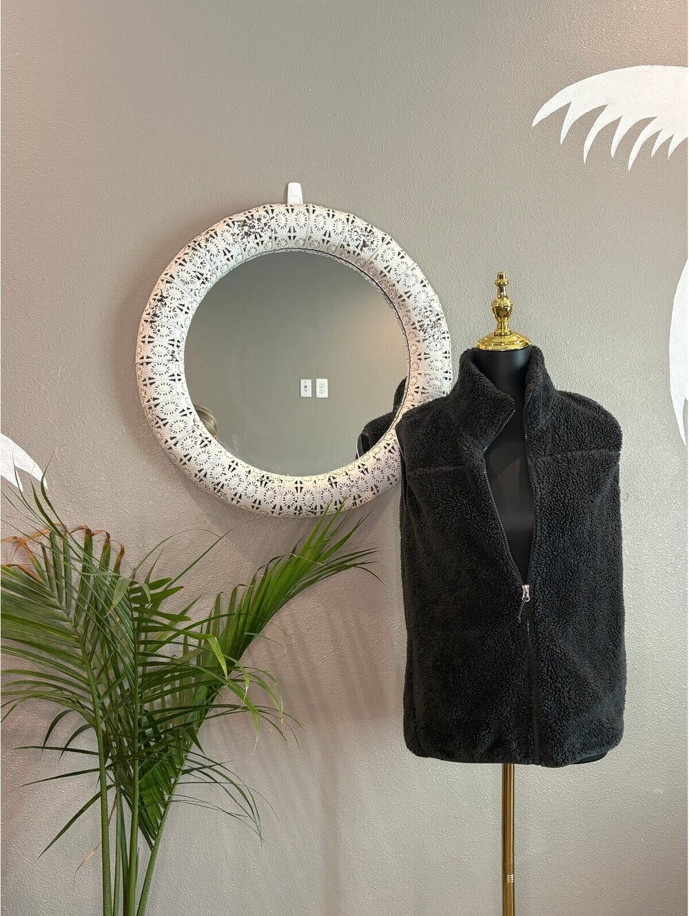 Black Faux Fur Vest with Front Zipper